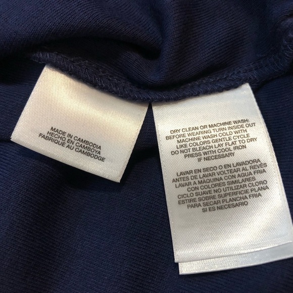 🆕 Pappagallo pullover short sleeve solid navy blue polo top large - Picture 8 of 12